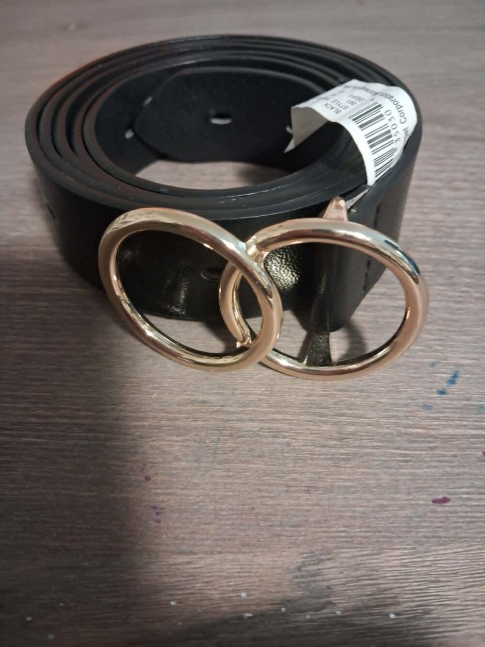 Womens 4x black belt with gold buckle